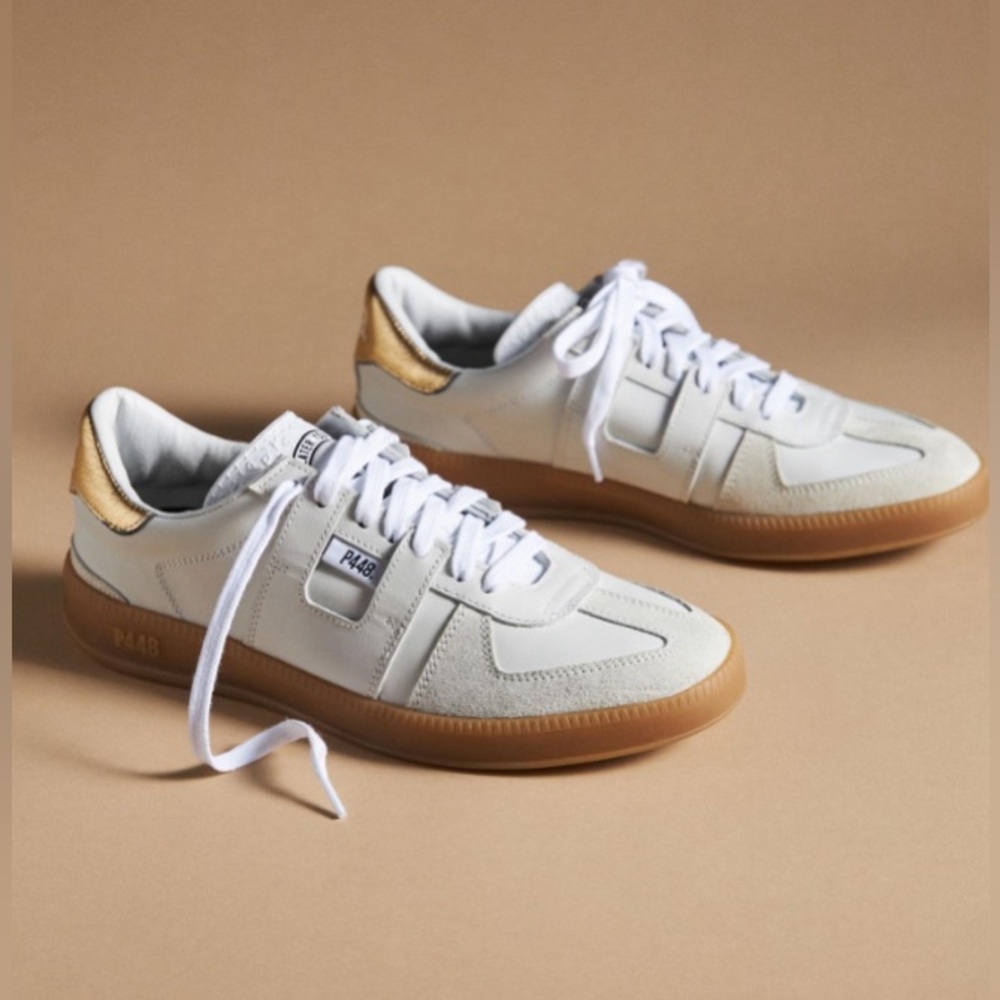 P448 Women’s White & Gum Leather Sneakers